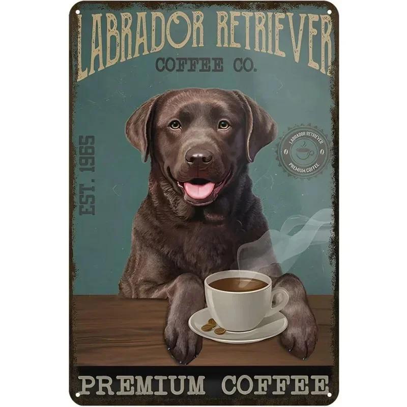 Metal Tin Signs Corgi Labrador Wall Decoration Plaque Vintage Art Poster Iron Painting for Man Cave Home Cafe Garden Club Bar