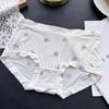 Женское нижнее белье больших размеров на весну и лето, милое, с принтом, из ледяного шелка, с высокой талией