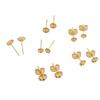 Copper Cross Shaped Bowl Stud Earring for Fashion Earring Pins DIY Jewelry Findings Making Accessories