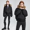 High Waist Big Fur Collar Hooded Short Cotton Jacket Women's Autumn and Winter New Down Cotton Jacket Thin Jacket