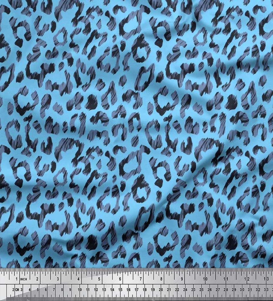 Soimoi Японская креп-сатиновая ткань с леопардовым принтом из кожи животного, ткань для рукоделия по метрам, 42 дюйма