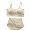 Floral pure cotton development period seamless underwear women's suit junior high school comfortable integrated with chest pad vest girl bra