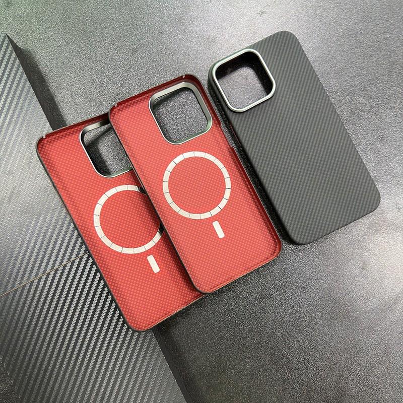 Magnetic Kevlar Phone Case IPhone 15 Pro Max Slim Protective Cover