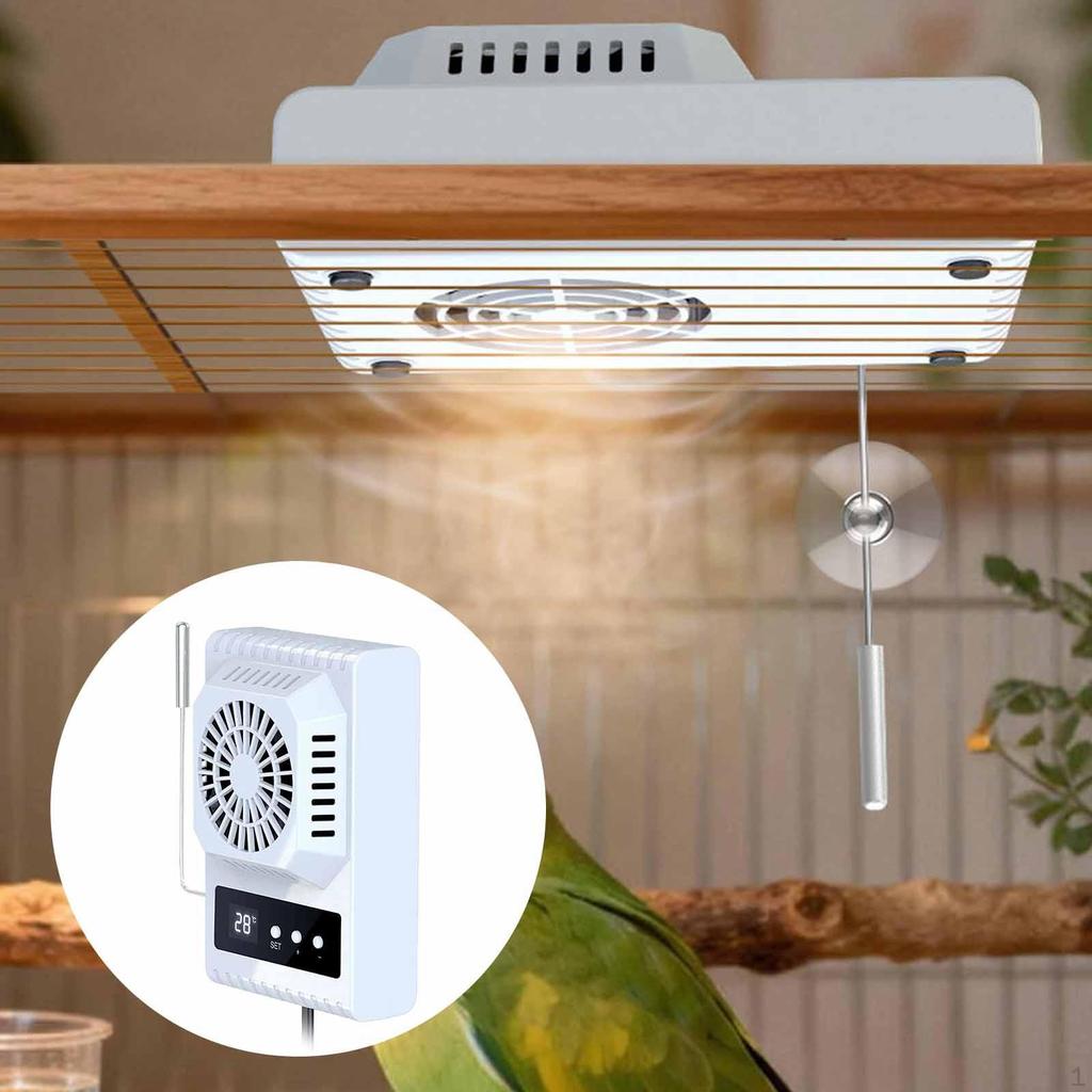 Вентилятор для рептилий Термометр для террариума попугаев Бородатая агама Черный