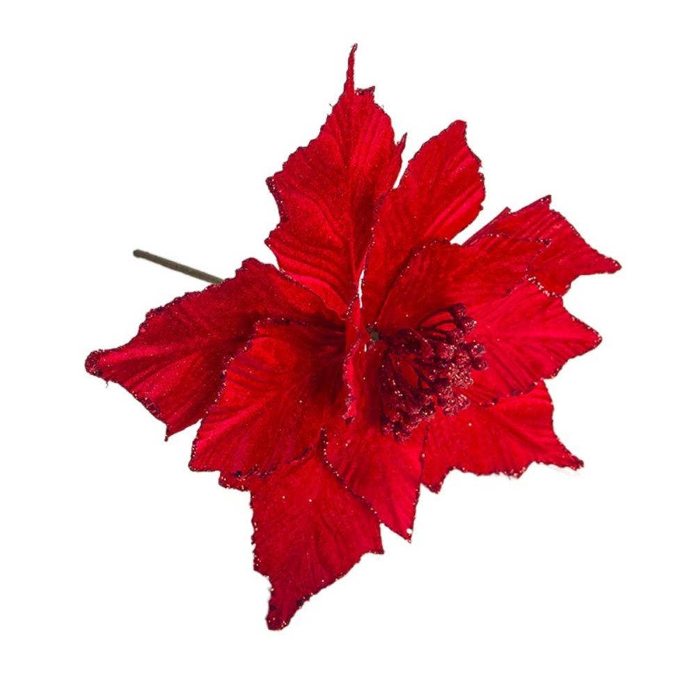 Handmade Artificial Xmas Flower Lightweight Fake Christmas Flower  Home Decor