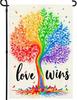 Pride Garden Ag, Rainbow Tree Love Wins Double Sided Ag For, 12x18 Inch XXQ