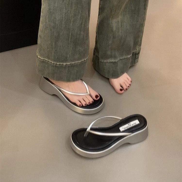 Обувь для женщин Уличные шлепанцы Высота Уникальная обувь Летние женские шлепанцы Тапочки Обувь Повседневная Оригинальная Распродажа 2025 Сандалии