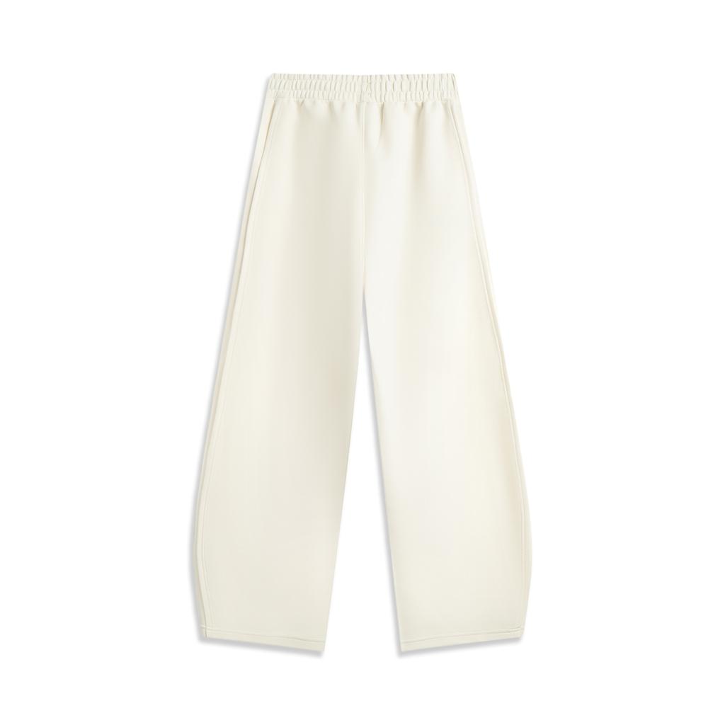 Li Ning Daily Prosperity Series Cny Zodiac Year Прямые трикотажные спортивные брюки средней посадки Женские брюки Off-White AKLV108-3