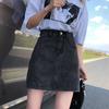 Youthful and Slimming Half-body Skirt High-waisted Thin Section A-line Package Hip Skirt Ultra Short Skirt Ladies Summer Fashion Cowboy Short Skirt