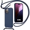 Case for iPhone 16 Pro - BOOLING - Navy Blue - Shockproof Protection - Adjustable Cord - Flexible