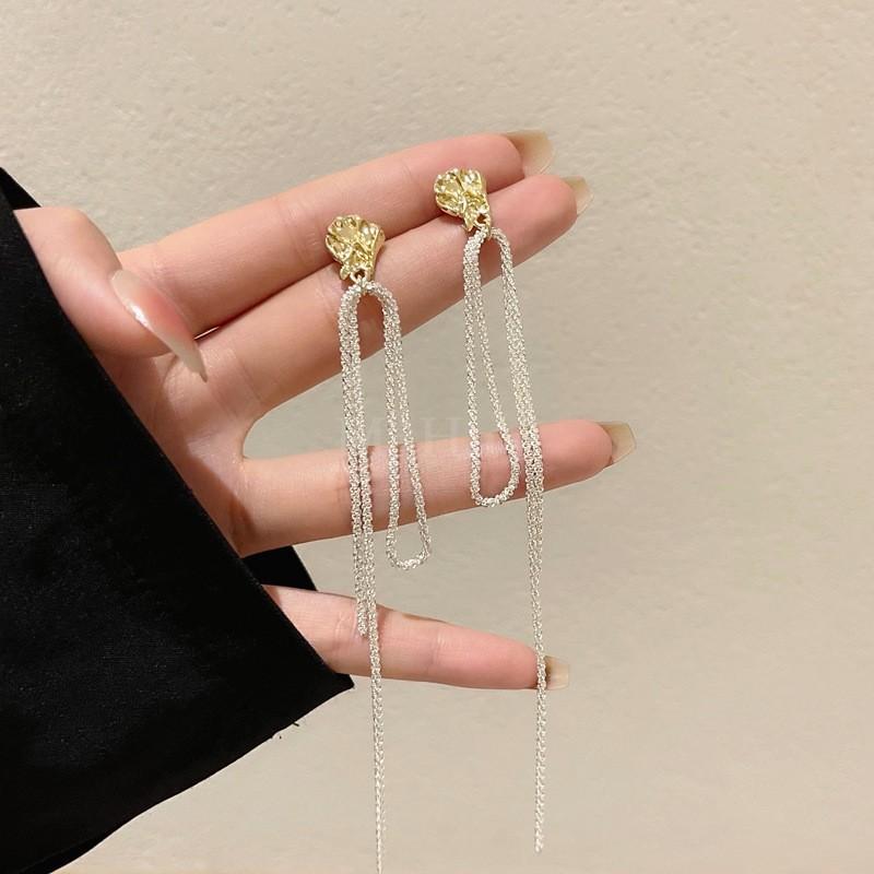 Блестящие серьги-кисточки, женские серьги с чувством высокого класса, легкие роскошные аксессуары для ушей в нишевом дизайне