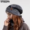 Windproof Cold-proof Stretchy Versatile Hat Scarf Set Women Autumn Winter Warm Knitted Outdoor Ear Protection Plush Hats