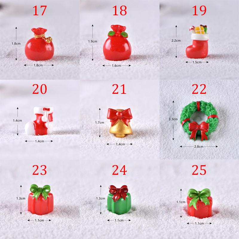 1PC Gifts Santa Claus Miniatures Christmas Tree Resin Figurines Snowman Fairy Garden Decor