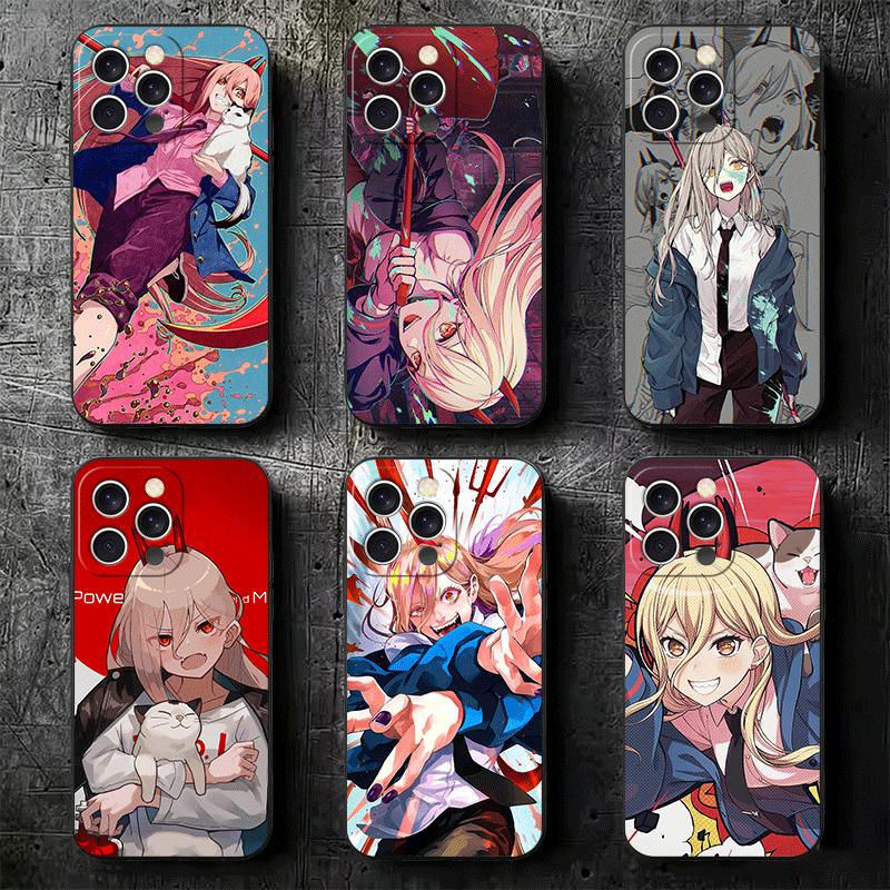 Аниме Персонаж Сила CSM Мягкий Чехол для Телефона для iPhone 16 16E 17 Air 15 Pro Max 14 Plus 13 Mini 11 12 7 Черный Чехол Задняя Панель
