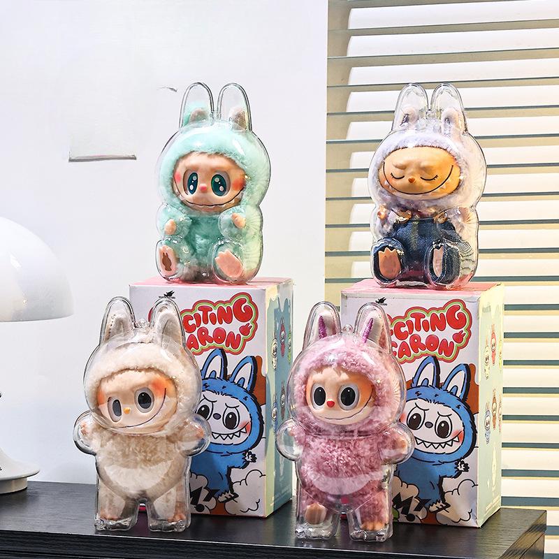 (Нет куклы)Прозрачный защитный чехол для куклы LABUBU, первое поколение Labubu, второе поколение, праздничный рюкзак, коробка для хранения подвесок