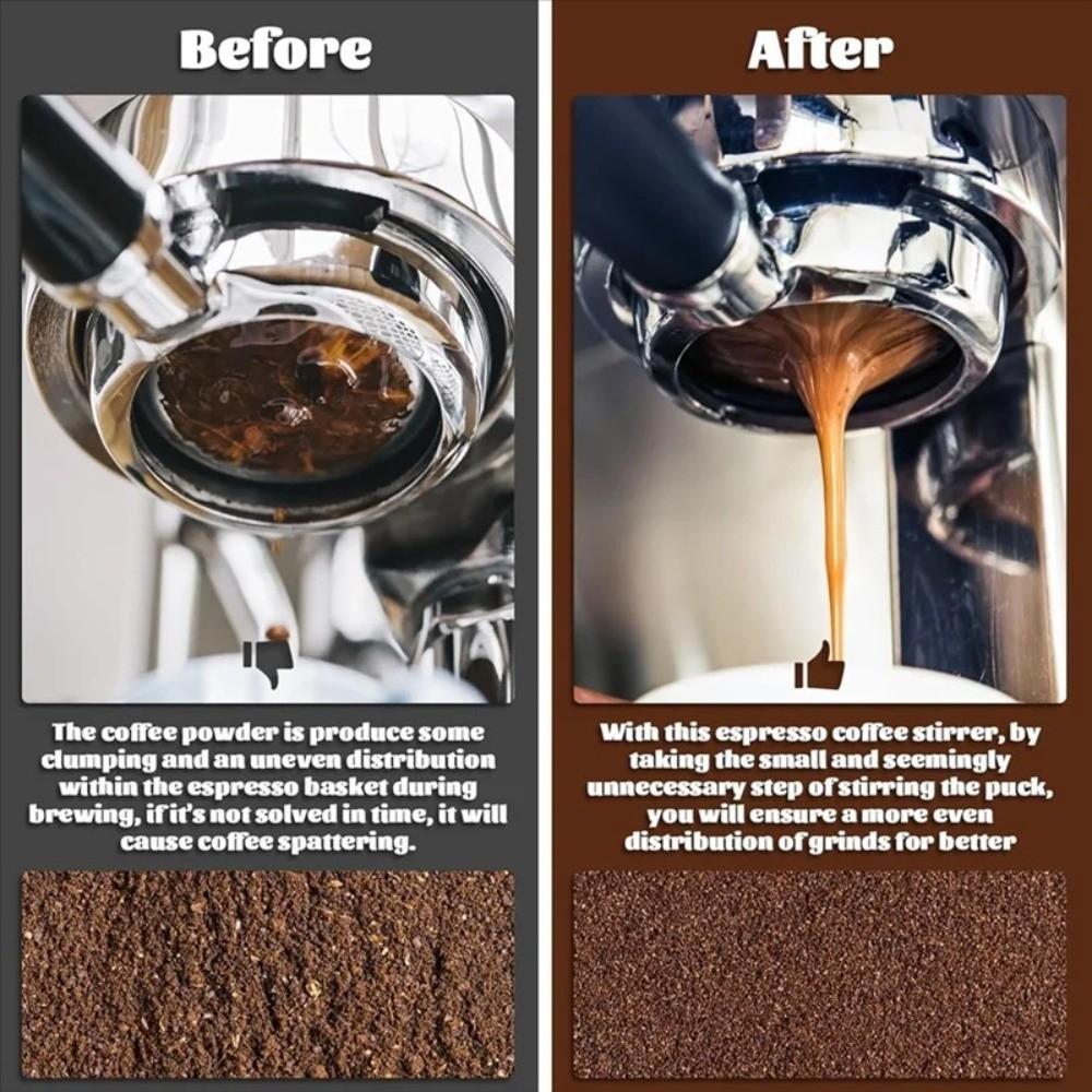 Telescopic Magnetic Needle Tamper Stainless Steel Espresso Distributor  Coffee Brewing