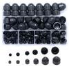 145pcs/set Black Protection Cover  Assorted Plastic Nut Hex Bolt Covers M4 M5 M6 M8 M10 M12 Kit   for Hexagonal Screw Bolt Dome Head