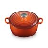 Le Creuset Cast Enamel Iron Cocotte Ronde 20 IH Dishwasher Orange Pot, Two-Handed Pot, Pot, Cm, Cayenne, Gas, Oven, Safe,