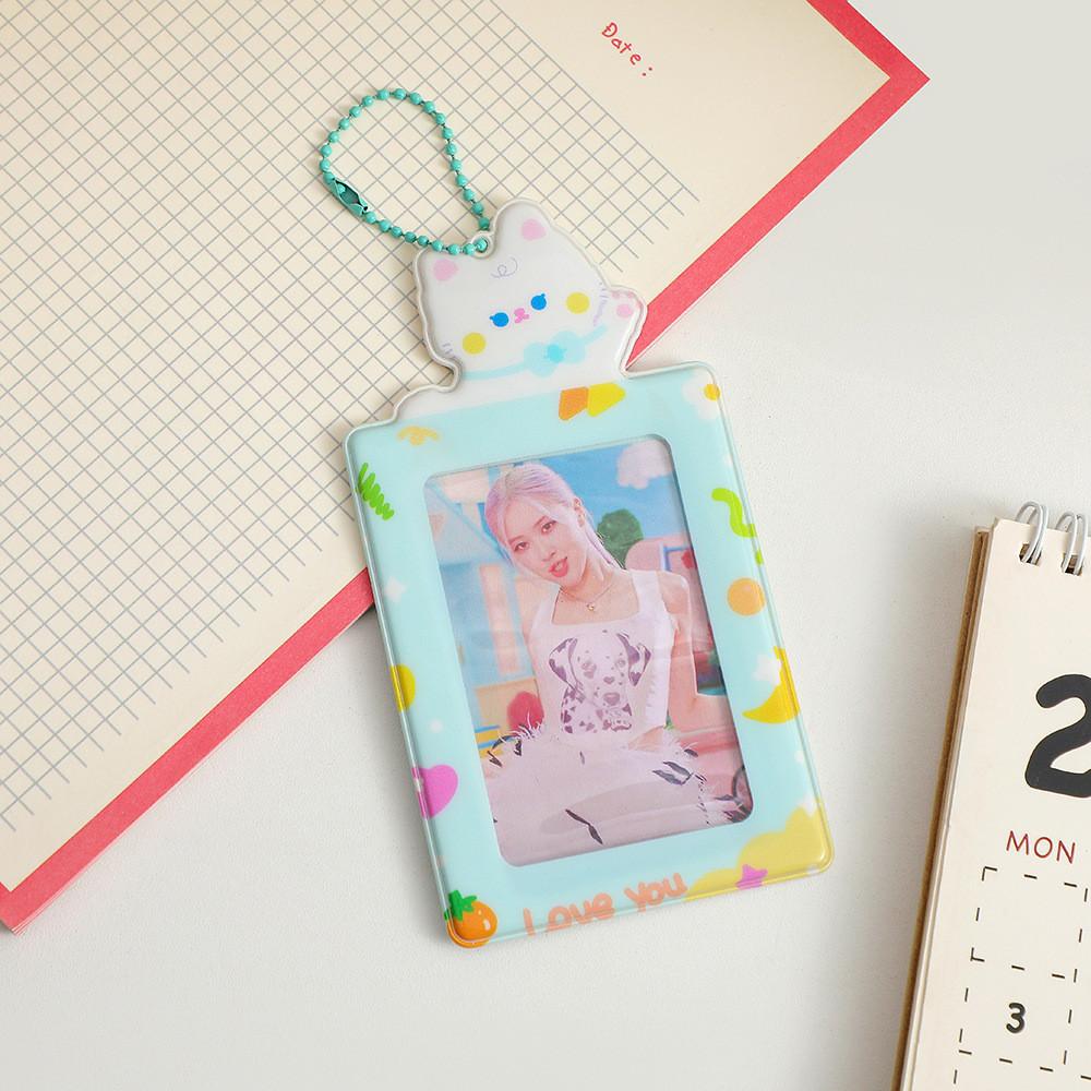 Кот Ключ Мультяшная Цепочка Держатель для Фото Карточки для Проездного Защитный Студенческий Чехол