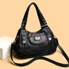 2024 New Multi-layer Soft Leather Bag Women's Middle-aged and Elderly Mother Bag Large-capacity Fashion Shoulder Bag Shopping Messenger Bag
