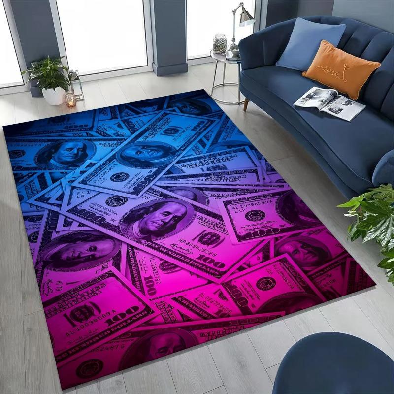 3D Иллюзия Вихря Печатный Ковер с Рисунком Денег USD Евро для Гостиной Креативный Коврик Большие Ковры Противоскользящий Спальня Мягкий Декор для Дома