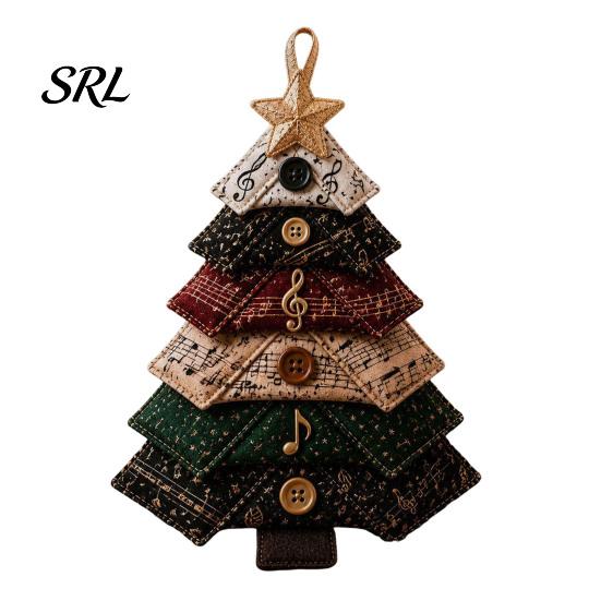 Textile Art Halloween Decor DIY Quilted Fabric Tree Kit, Sewing Craft Projects for Beginners Handmade Christmas Hanging Ornament Holiday Home Reusable