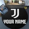 Custom Name,Juventus Fire pattern round rug,Carpet Rug for Living Room Bedroom Playroom ,Non-slip Floor Mat,Holiday Gifts and Birthday Gifts.