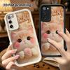 Phone Case: 2D Flat Samsung Galaxy A34 A35 M05 M06 S20 S22 S21 FE Plus 5G Step Protective Case, Plush Light Orange Cat, Christmas and Halloween Gift