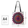 Сумки-тоут с мандалой и цветами для женщин, экологичная льняная многоразовая хозяйственная сумка, сумки с цветочным принтом для леди, для путешествий, пляжа KTY