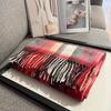 Autumn and Winter New Retro Plaid Scarf Women's Wool High-end Student Shawl Thickened Warm Scarf