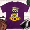 Summer Printed Letters Sunflower Lovely Raccoon Loose Round Neck Pure Cotton Short Sleeved Shirt T-Shirts Men’s