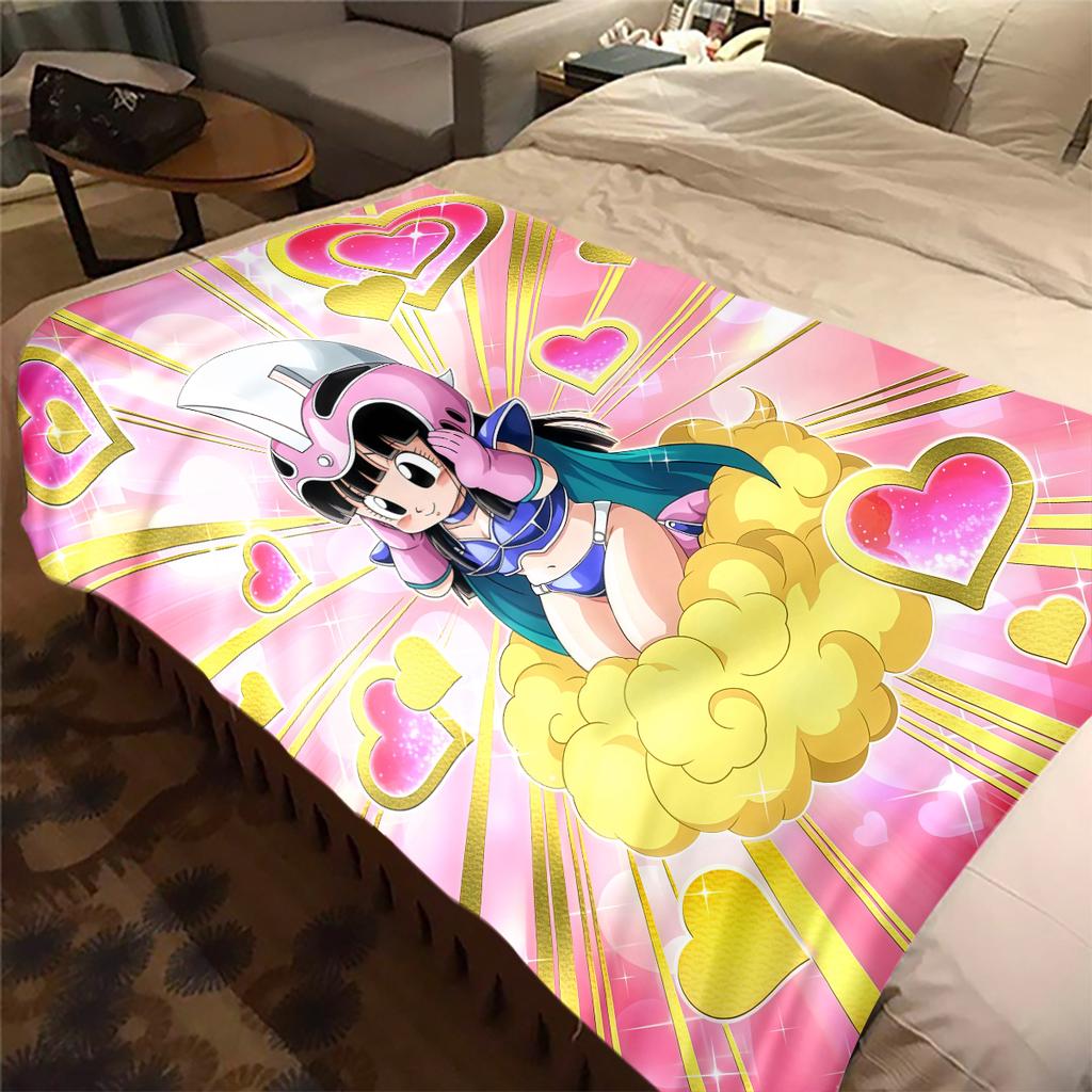 1PC Bulma Bulla DRAGON BALL Print Flannel Blanket, High quality All Seasons, Home Decor, Warmth and Comfort, Perfect for Christmas Gifts