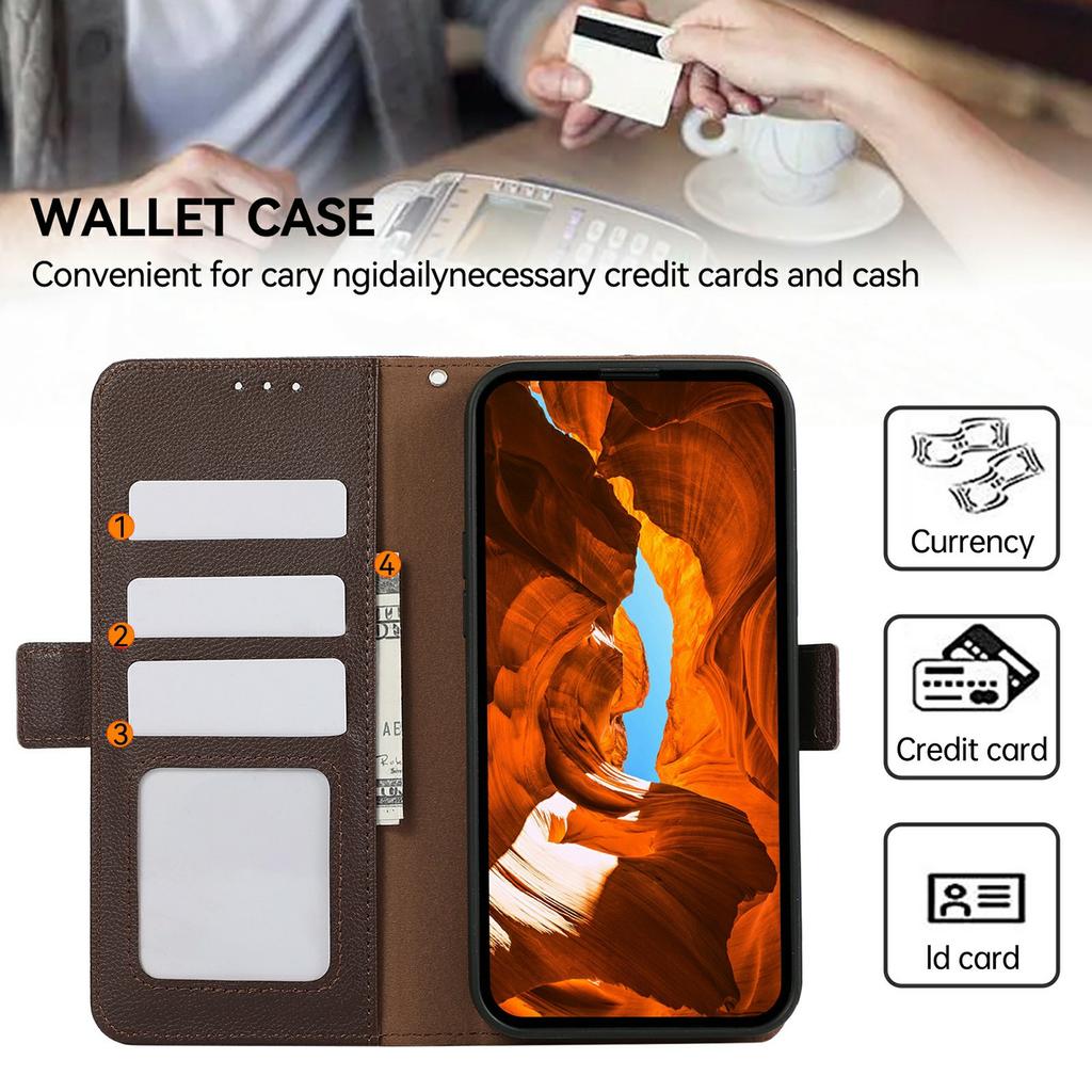 For OnePlus Nord 5 5G Case Litchi Texture Leather RFID Blocking Phone Cover