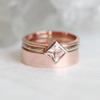 Ring New Rose Gold Women's Set Ring European and American Ins Internet Celebrity Fashion Jewelry Square Diamond Women's Jewelry
