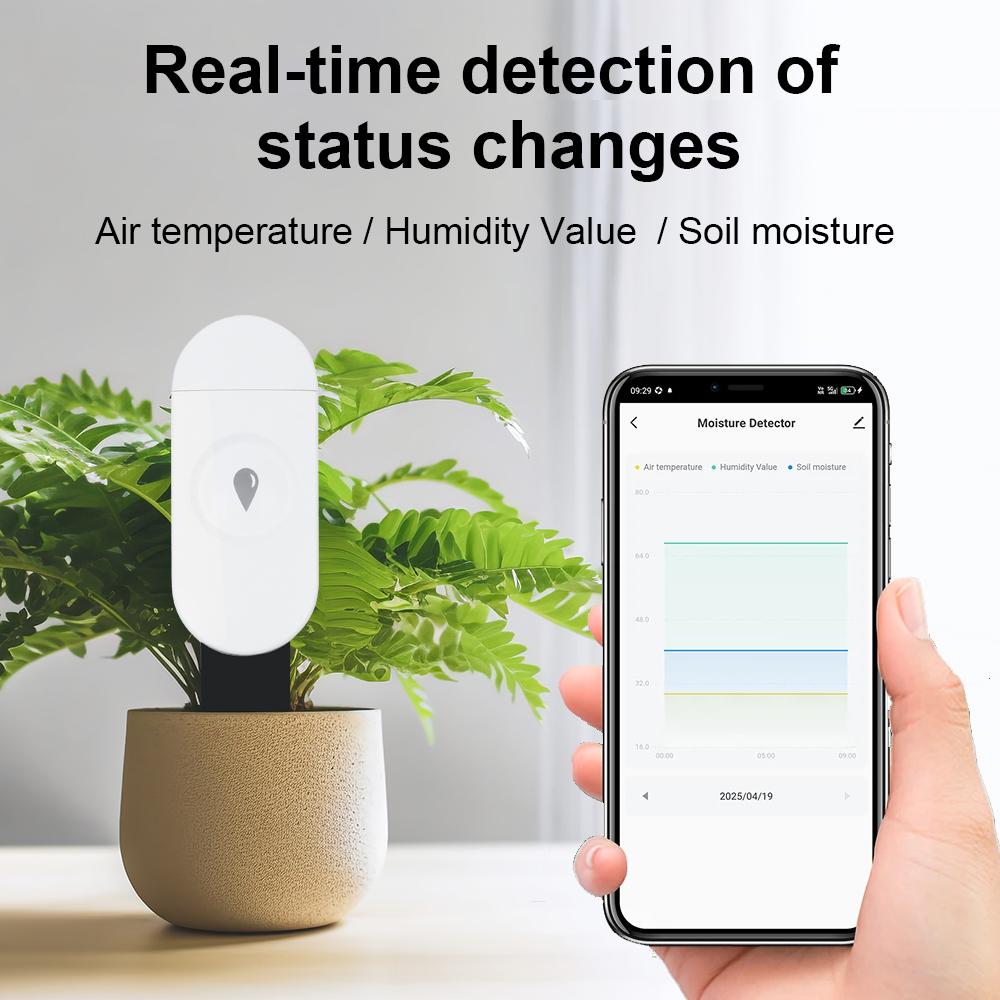 Tuya Zigbee Temperature Humidity Moisture Detector Smart Soil Tester Moisture Sensor Phone App RealTime Monitor for Home Garden