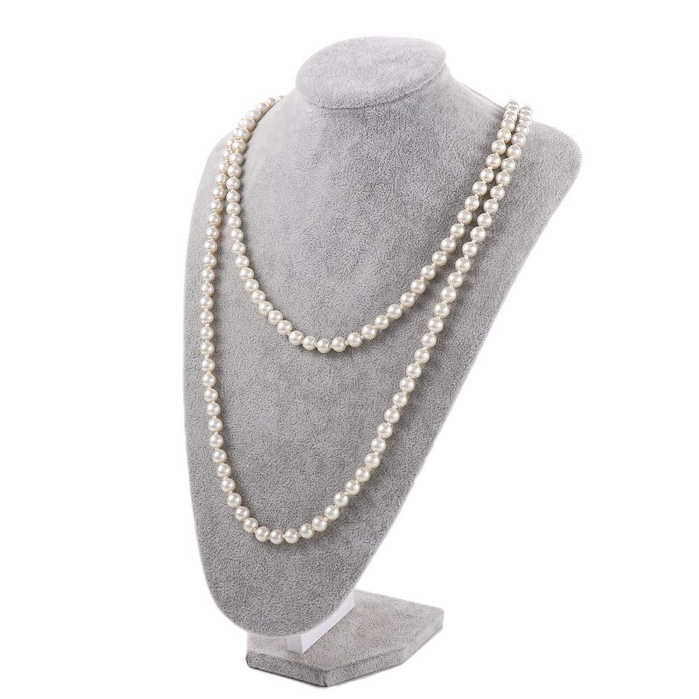 Sweet Luxury Korean Style Long Necklace Imitation Pearl Sweater Chain Clavicle Chain Women Choker