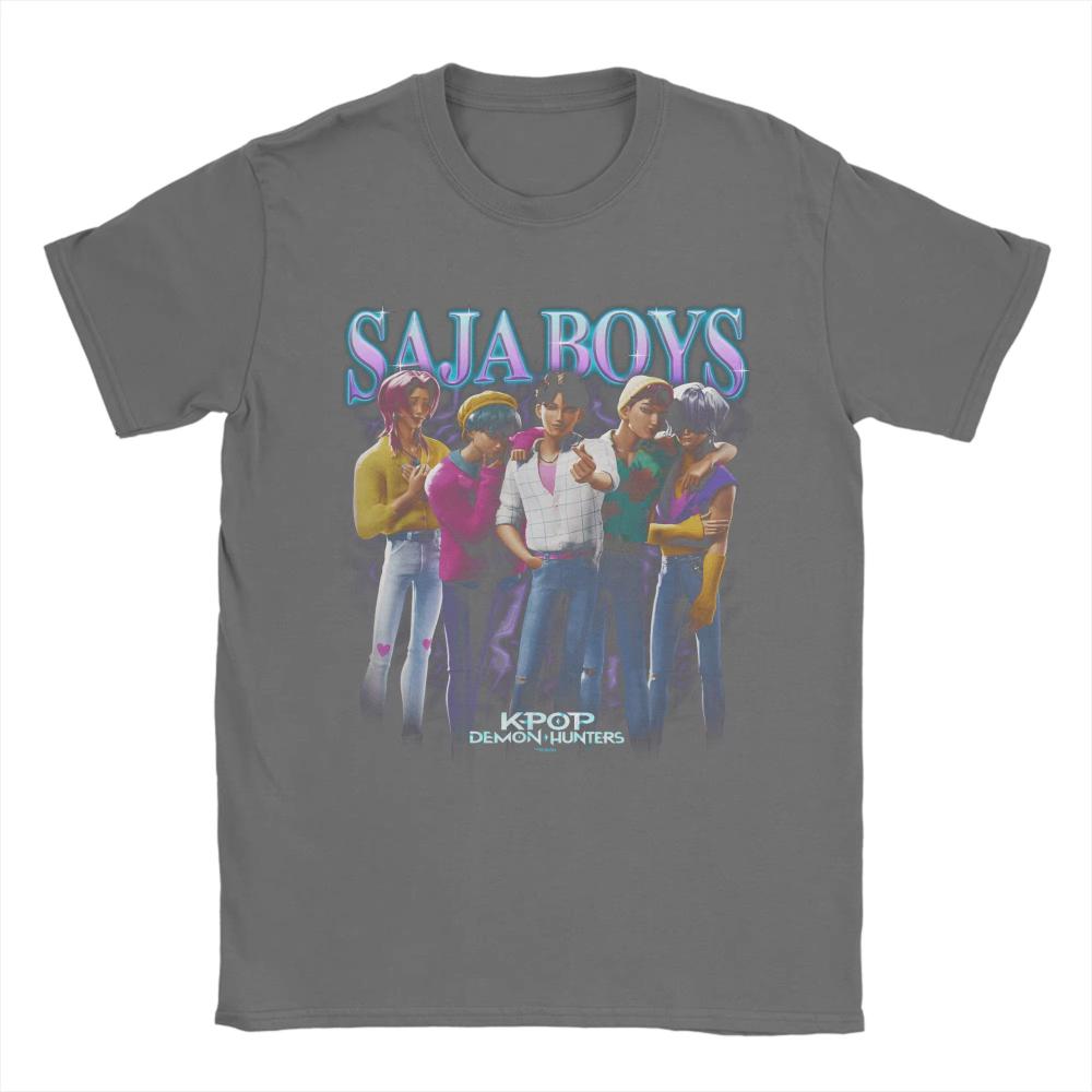 Saja Boys Movie K Pop Охотники на демонов Мужская Женская Футболка Пляжная Мода Футболки Хлопок Круглый Вырез Одежда Оверсайз Уличная Одежда Футболка