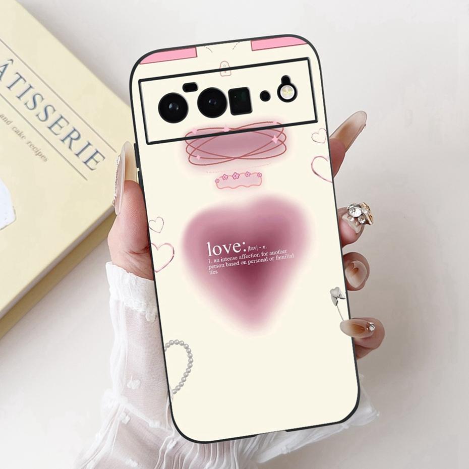 Fashion Painting Phone Case For Google Pixel 6 Pro 6a Black Silicone Soft Cover For Google Pixel6 Pixel6a 6Pro Cases Bumpers