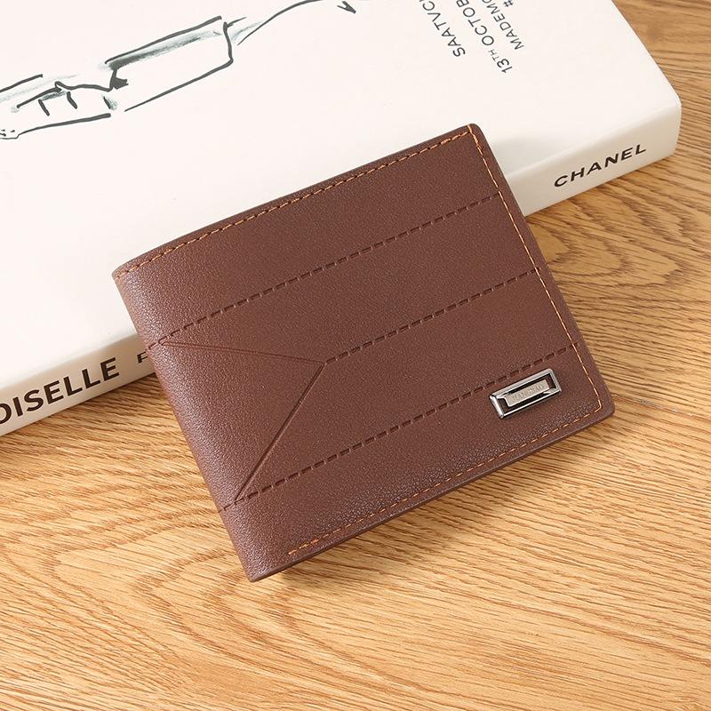 New Wallet Men's Short Wallet Green Fashion Embossed Horizontal Soft Wallet Large Capacity Multi-Card Wallet