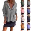 Loose Fit Women's Cotton Linen Jacket Solid Color Button Literary Style