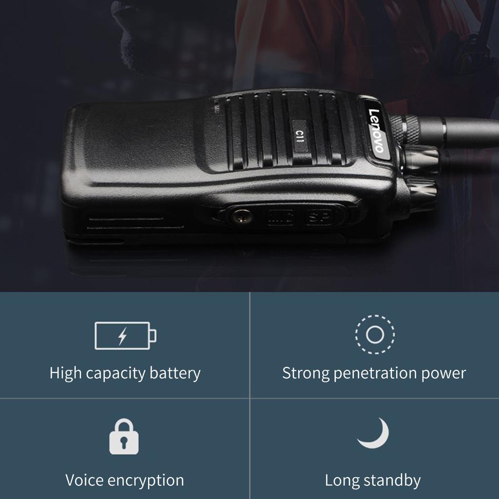 Lenovo C11 Walkie Talkie Рации дальнего действия для взрослых с 16 каналами для пеших прогулок и кемпинга