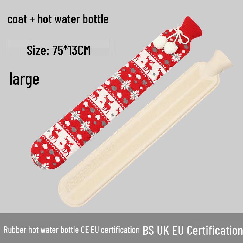 Explosion-Proof Hot Water Bottle: Rubber Design for Stomach and Feet, Long-Lasting Warmth