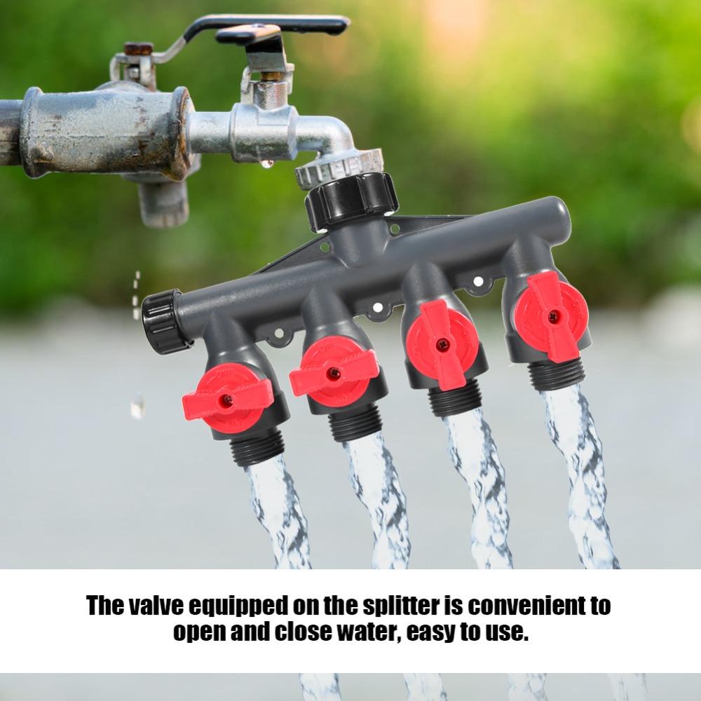 4 Way 4 Way Hose Splitter Plastic Garden Hose Splitter Durable Water Tap Splitter Home Garden
