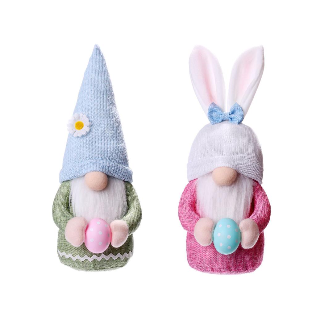 Пасхальный кролик с яйцами, фигурка Санта-Клауса без лица, декоративный предмет для дома, игрушка для украшения дома, креативный предмет для украшения дома