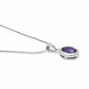Real Oval Amethyst Pendant 92.5 Silver Women's Pendant Amethyst Locket for Her