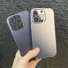 Luxury With Lens Film Glass Matte Phone Case for iPhone 15 14 13 12 11 Pro Max Soliid Color Frosted Camera Potection Cover Funda