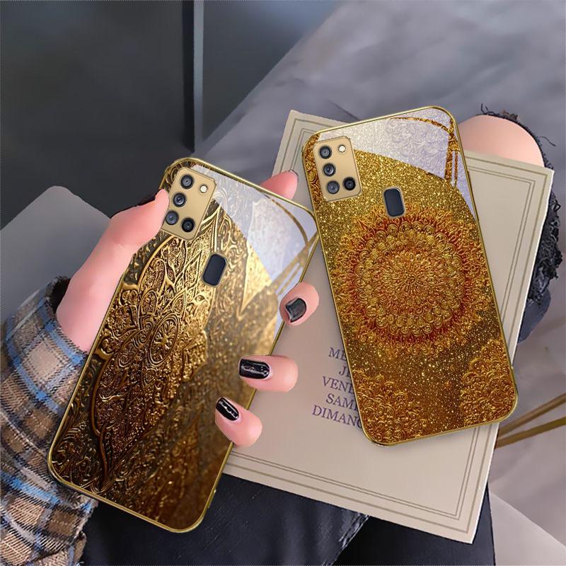 Золотой Классический Эмблема Для Samsung A 31 32 A33 A34 35 14 A15 13 A16 25 26 50 52 53 54 55 56 70 71 72 73 Золотой стеклянный чехол для телефона