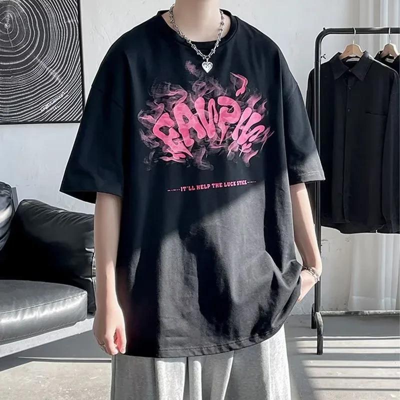 Pure Cotton T-shirts Luxury Y2k Funny Tops Vintage Soft Short Sleeve Comfortable Harajuku Oversized Social Scream Clothes