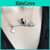 Cat Funny Black Broom And Pendant Necklace Halloween Days Jewelry Accessory For Women Who Appreciate Elegant And Whimsy