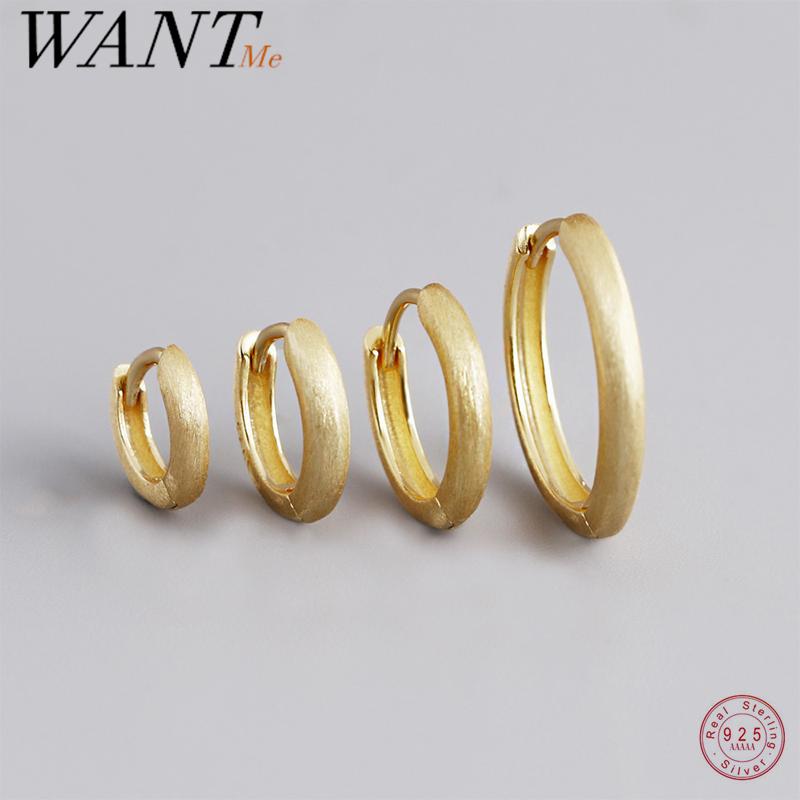 WANTME 925 Серебро Простой Матовый Богемный Круглый Серьга-Гвоздик для Женщин Панк Унисекс Рок Кольцо Серьга Ювелирные Аксессуары